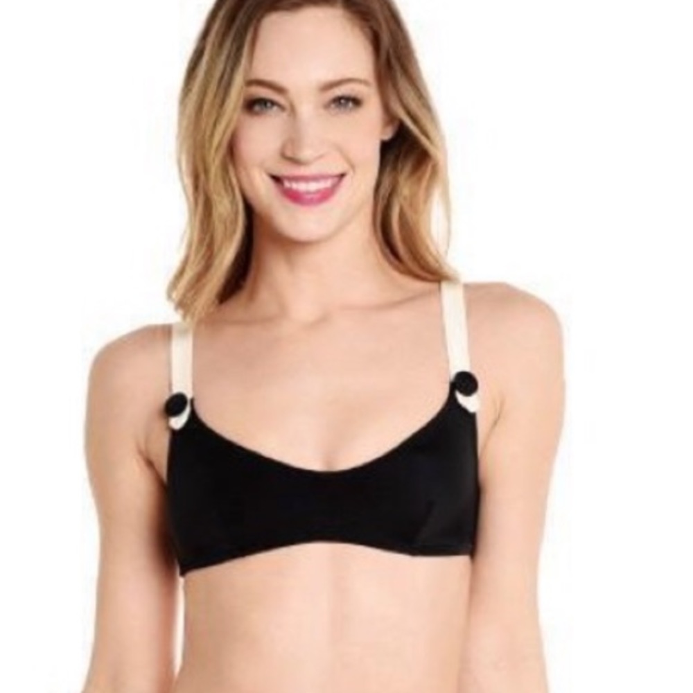 Solid and striped bikini top